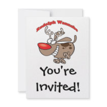 rudolph reindeer wannabe puppy dog personalized announcements