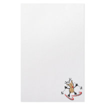 rudolph skiing on camdy canes custom stationery