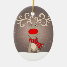 Rudolph soft grey ornament