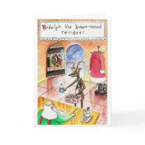 Rudolph the Brown Nosed Reindeer Greeting Cards