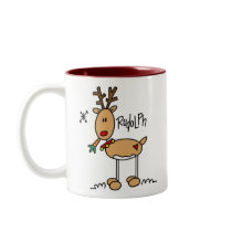 Rudolph The Red Nosed Reigndeer Mug by stick_figures Rudolph The Red Nosed Reigndeer Mug