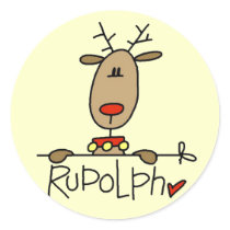 Rudolph the Reindeer T-shirts and Gifts stickers by stick_figures Rudolph the Reindeer T-shirts and Gifts stickers