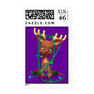 Rudolph Trims the Tree stamp