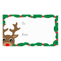 Rudolph with Holly Gift Tags business cards
