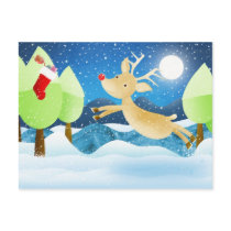 Rudolph's christmas stocking postcards