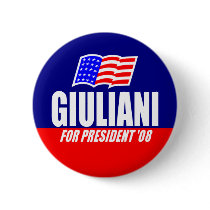 Rudy Giuliani For President 08 Button by jjackson72 Rudy Giuliani For President 08 Button
