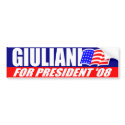 Rudy Giuliani For President 2008 Bumper Sticker bumper stickers