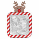 Rudy Reindeer Candy Cane Frame Tree Ornament photo sculptures
