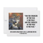 Rudyard Kipling Strength Of the Pack Wolf Quote Personalized Invite