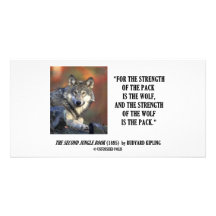 Rudyard Kipling Strength Of the Pack Wolf Quote Photo Card Template