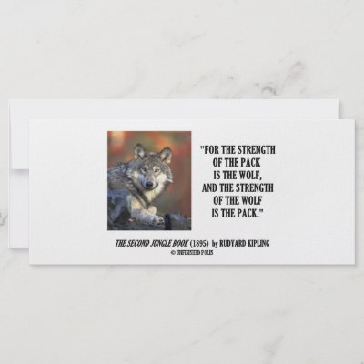 Timeless Quotations on Strength Of The Pack Wolf Quote Rack Card Template By Unfinishedpolis