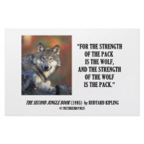 Rudyard Kipling Strength Of the Pack Wolf Quote Customized Stationery