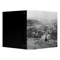 Rue Champlain, a group of huts, 1858-78 Binder