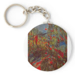 Rue Montorgueil Decked Out w Flags by Claude Monet Key Chain