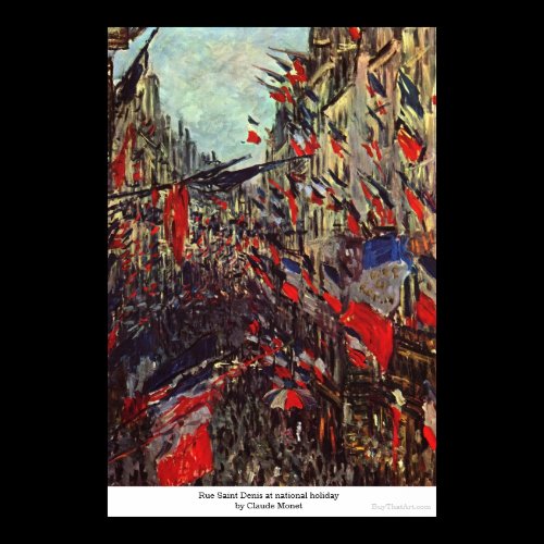 Rue Saint Denis at national holiday by Claude Mone Posters