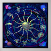 Rueda del zodiaco de Valxart del poster del univer