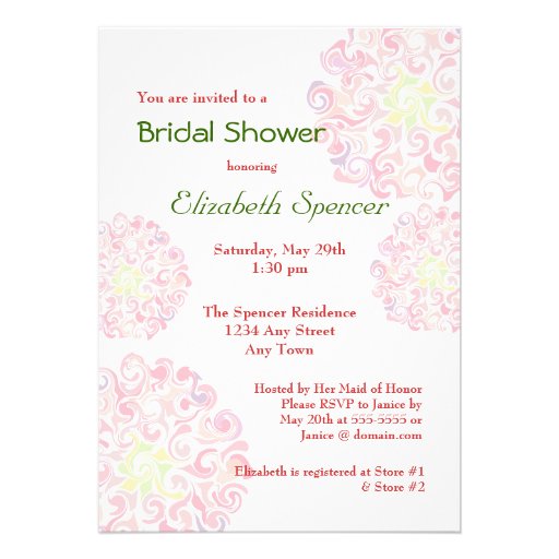 Ruffled Dahlia Floral Bridal Shower Invitation from Zazzle.com