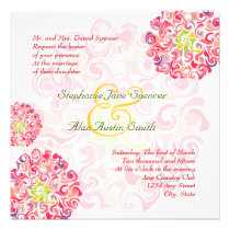 Ruffled Dahlia Floral Wedding Invitation invitations