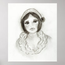 Ruffled Flapper Girl Posters