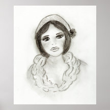 Ruffled Flapper Girl Posters
