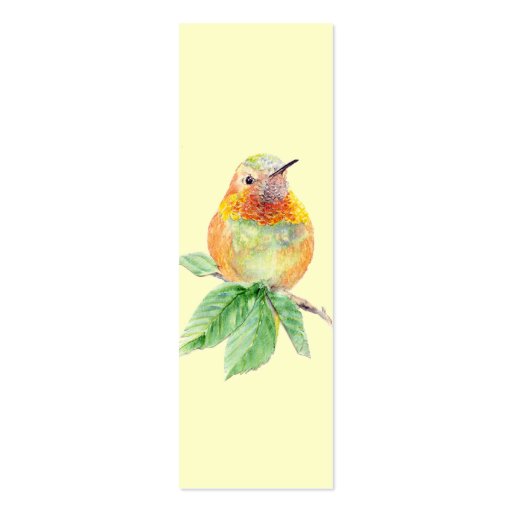 Rufous Hummingbird , Bird, Nature, Garden BookMark Business Card Template (front side)