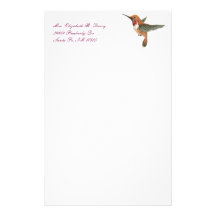 Rufous Hummingbird Stationery Paper