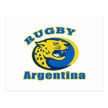 Rugby Argentina Jaguar Mascot head Postcard