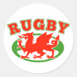 rugby ball wales red welsh dragon sticker
