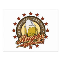 Rugby Drinking Team Post Cards