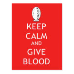Rugby - Keep Calm & Give Blood Post Card