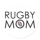 Rugby Mom Round Stickers