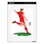 rugby player kicking ball retro iPad 3 decal