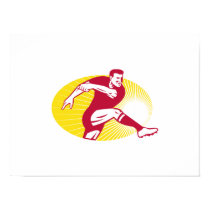 Rugby Player Kicking Ball Retro Poster