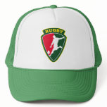 rugby player kicking ball shield trucker hats