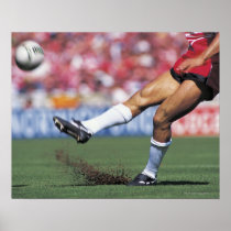 Rugby Player Kicking the Ball Poster