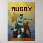 rugby player kicking the ball posters