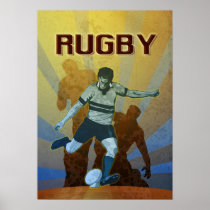 rugby player kicking the ball posters