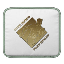 rugby player metallic gold give blood, play rugby sleeve for iPads