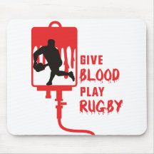Rugby player passing ball front blood mousepads