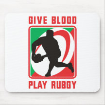 Rugby player passing ball front give blood play mousepads