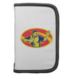 Rugby Player Running Fending Ball Retro Planners