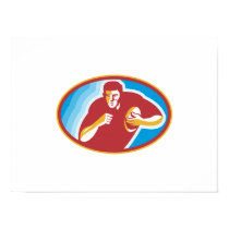 Rugby Player Running With Ball Poster