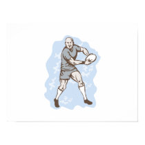 Rugby Player Running With Ball Print