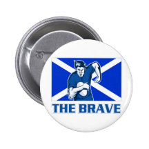 rugby player scotland flag the brave button