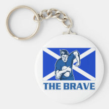 rugby player scotland flag the brave keychains