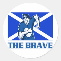rugby player scotland flag the brave sticker
