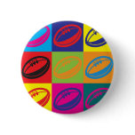Rugby Pop Art buttons