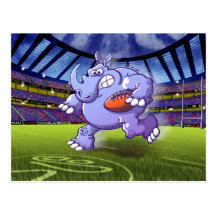 Rugby Rhinoceros Post Card