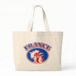 rugby rooster cockerel head france canvas bag