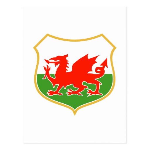 rugby wales red welsh dragon sports mascot postcard Zazzle